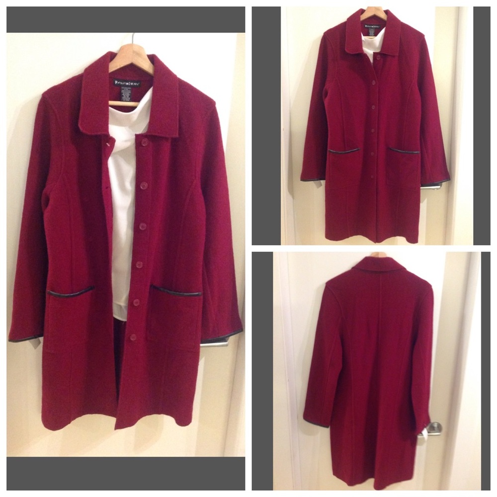 2/$40🫶🏻*Cranberry Red* PANDEMONIUM L 100% WOOL COAT